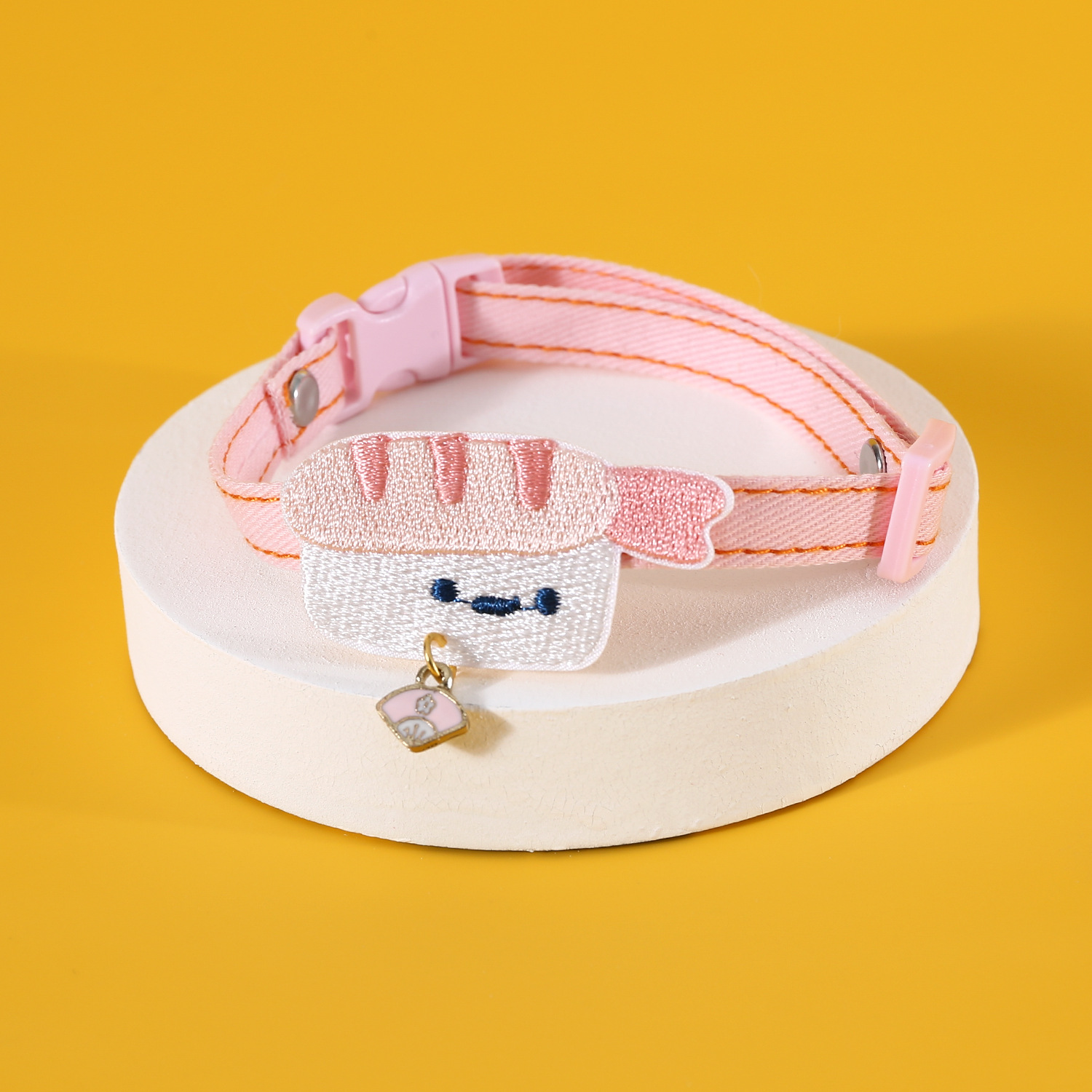 Mascotas collares de color japoneses sushi glamas asados camarones gourmet bordados lindos colgantes gatos perros collares vaqueros
