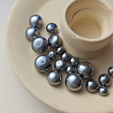 仿海水617色大溪地灰珍珠半孔馒头珠面包树脂珍珠散珠DIY饰品配件