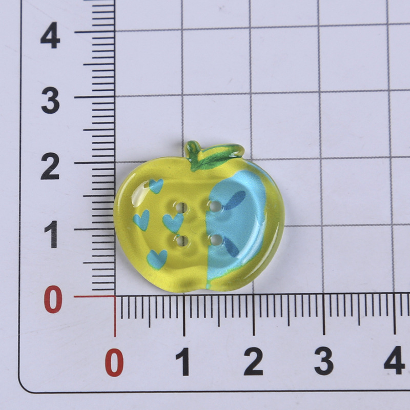 春夏の新クリアプリントアップルボタンアクセサリー DIY 衣類ボタン下駄装飾携帯電話ケースアクセサリー|undefined