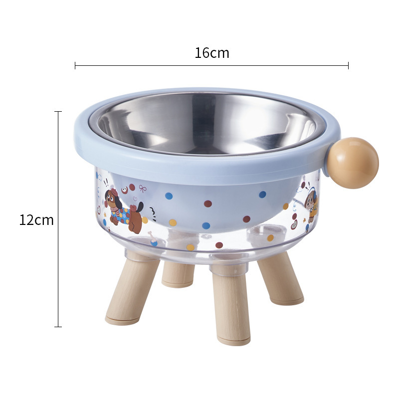 Cuello de gato de alto valor facial, cuenco para mascotas, cuenco para perros, cuenco de acero inoxidable de gran capacidad, cuenco para perros