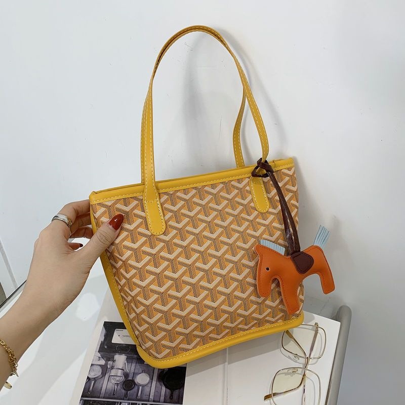 Qadın houndstooth çapı kiçik əl çantası, fransız üslubu tote