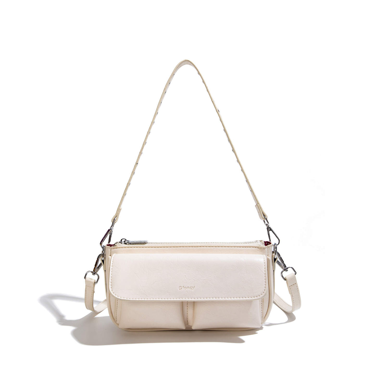 Bolsos de textura alta para mujeres 2026 nuevo lujo ligero exquisito versátil bolso cuadrado pequeño de moda casual mochila de hombro