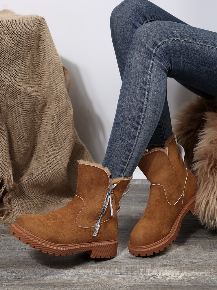 Big size snow boots women's new autumn and winter leopard print tube plus cashmere warm cotton boots_voghion.com