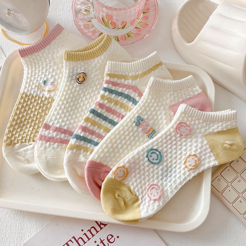 [2439-여성용 스마일페이스 보트삭스] 혼합컬러