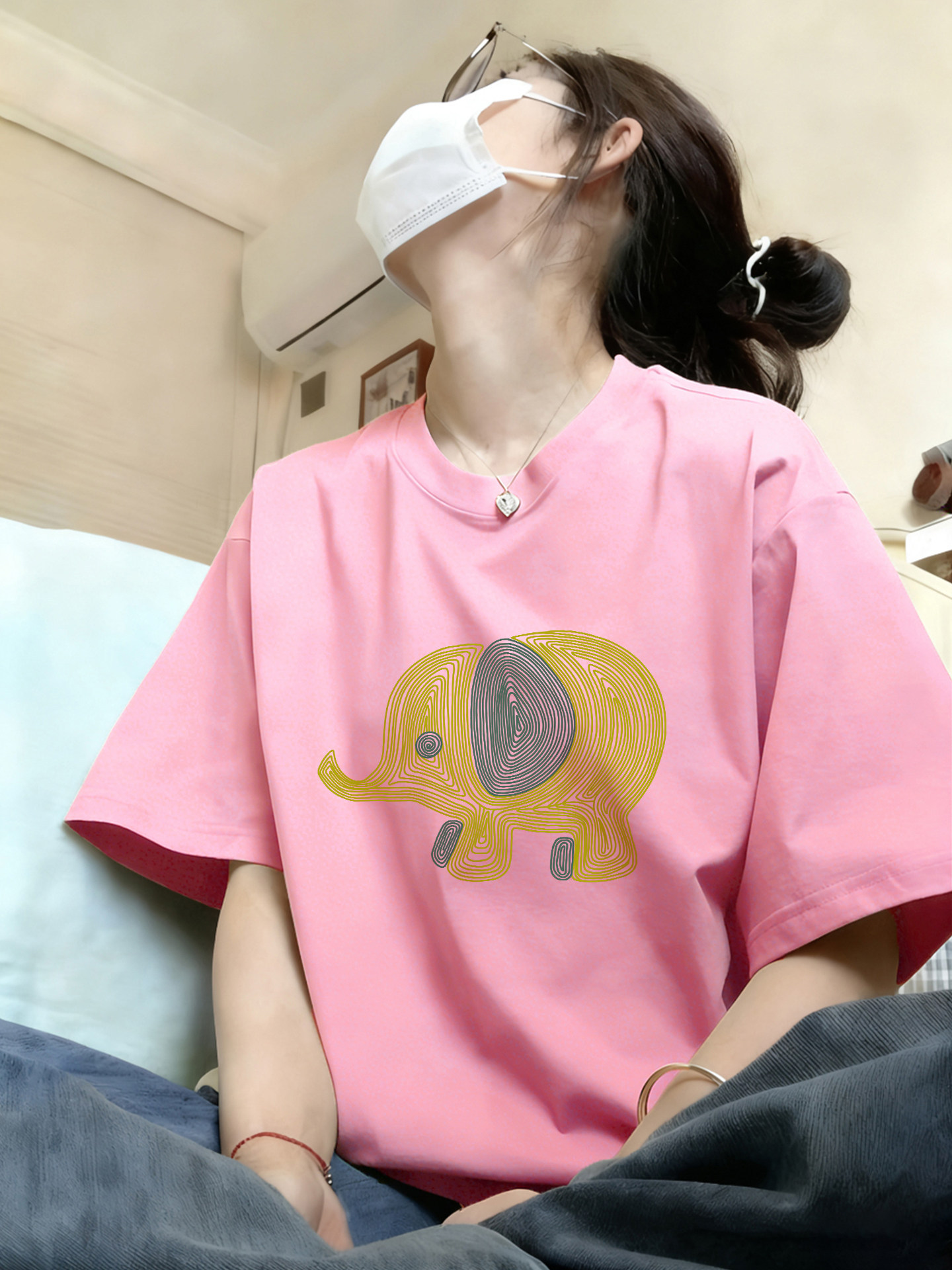 Pink-t61 striped elephant