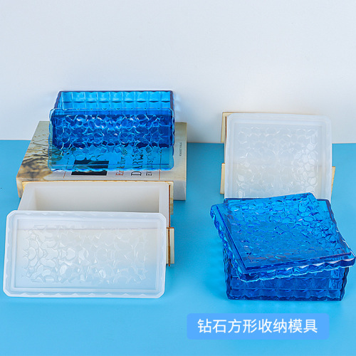 Fat Yaya DIY Epoxy Mold: Rectangular, Square, High-Gloss Diamond Nesting Storage Box Silicone Mold