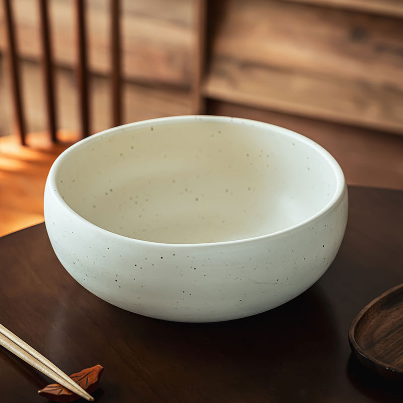Cerámica de sésamo esmaltada japonesa gran tazón de langosta gran tazón doméstico tazón práctico tazón de cubierta tazón de sopa tazón de fideos tazón de fruta