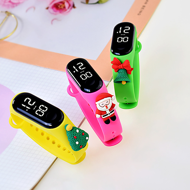 Christmas Festival Cartoon Pattern Cute Cartoon Buckle Electronic Kids Watches