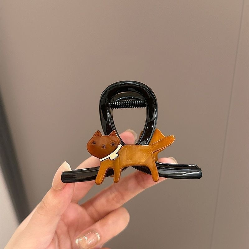 Pinza de Garra con Moño de Gato Grande de Materiales Mixtos para Mujeres