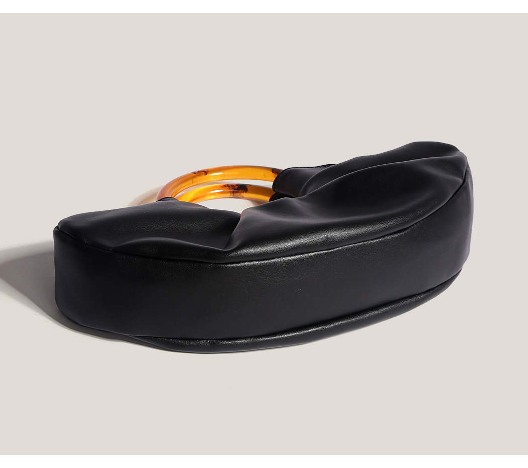 390g Weight Magnetic Buckle Closure Type Ring Handle Strap Type Handbag Bags Type Casual, Daily, Shopping Occasion Pu Leather Material Solid Color Pattern All Seasons Season Women's Gender Classic Style Style Cloud Shape Shape Women's Pu Leather Solid Color Classic Style Cloud Shape Magnetic Buckle Handbag 7