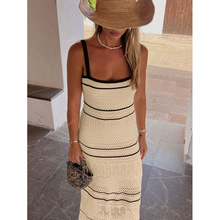 L 66517 Color Block Knit Slip Dress ײɫ��֯����ȹ�羳��