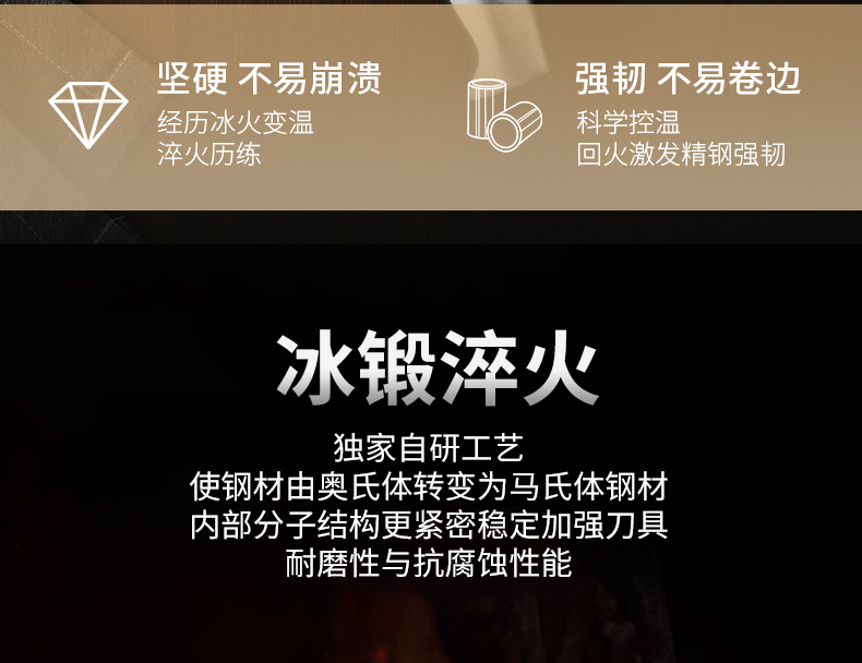 跨境不锈钢刀具套装4cr13空心柄酒店锋利厨师刀三德刀高级水果刀