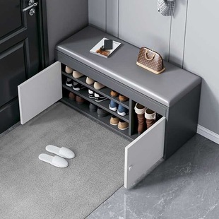 Shoe-Changing Stool, Shoe Cabinet, Home Doorway Sit-Down Shoe-Changing Stool, Integrated Cabinet, Rectangular New Entry Storage Shoe Rack