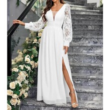 Q 49792 Elegant V-Neck Backs Dress Ůʿ�B��ȹ �羳��
