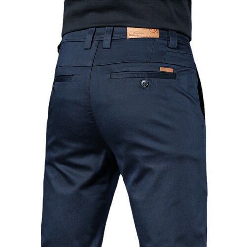 Black Leisure Trousers for Men - Hong Kong 2025 Spring/Summer High-end Slim Straight Men's Business Stretch Long Pants