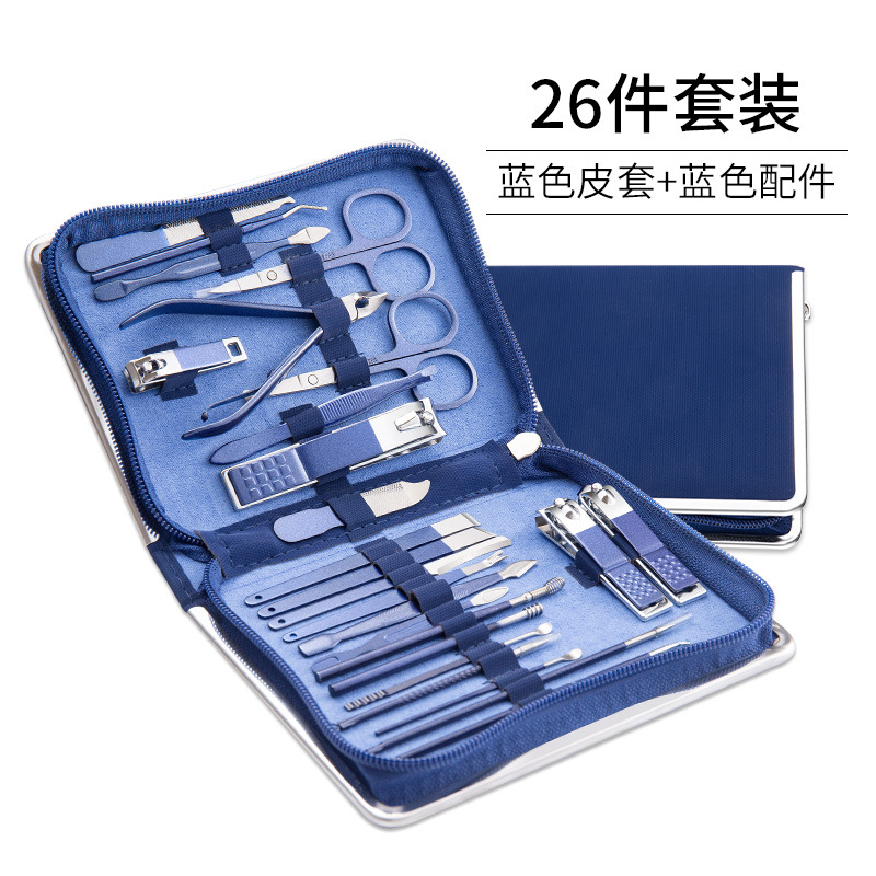 Nuevo Acero inoxidable cortaúñas traje 22 unidades manicura cremallera bolsa cortaúñas herramientas cortaúñas belleza cubierta al por mayor