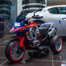 超大兒童電動摩托車可坐大人雙人帶寶寶三輪車男女寶寶充電玩具車