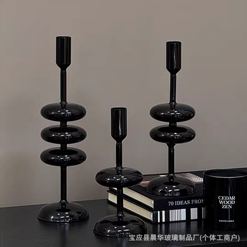4 Set de candelabro negro - 2 o 3 capas