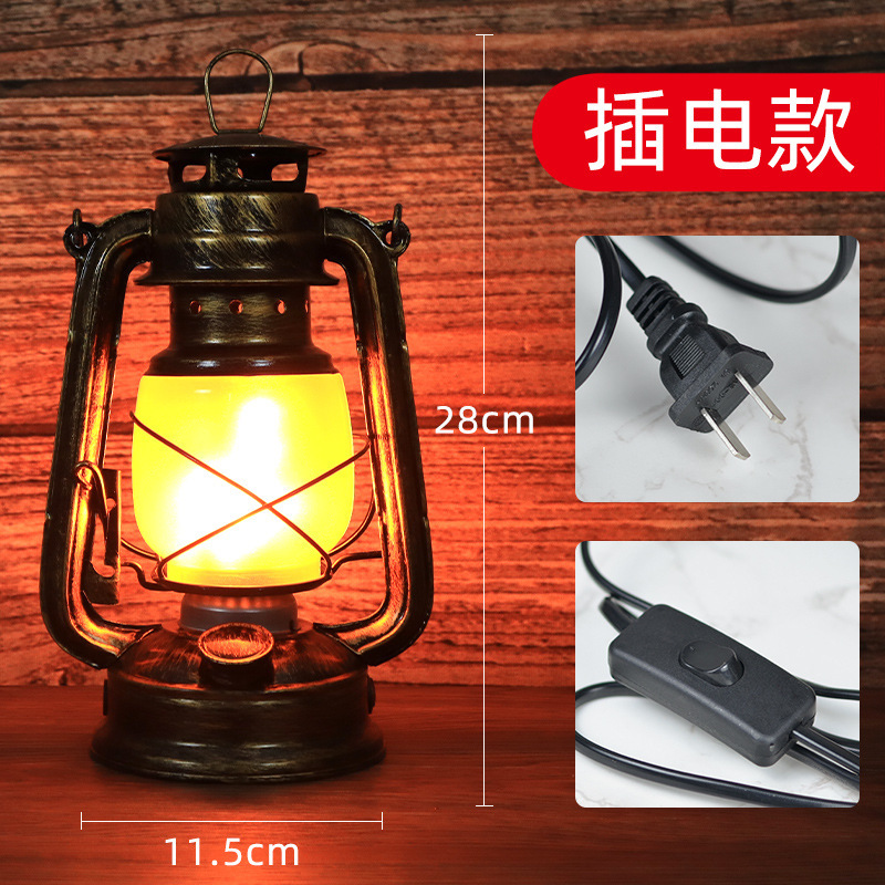 キャンプライト屋外充電レトロ馬ランタンキャンプキャンプ雰囲気灯油ポータブル屋台テントライト装飾炎|undefined