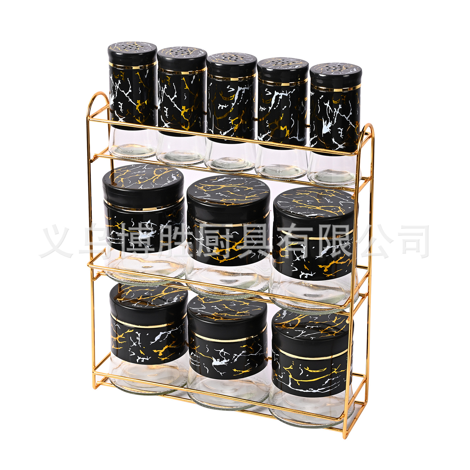 Las latas de almacenamiento de la cocina del hogar se adaptan a un juego de 3 piezas con estante de hierro serie de cocina de alta gama productos de comercio exterior latas selladas transfronterizas