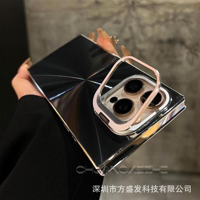 iPhone16promax 携帯電話ケース オーロラレーザーレンズホルダー Apple 15 電気メッキスクエア保護カバーに適しています。|undefined