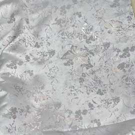 银灰蝴蝶织银提花织锦缎汉服面料马甲拜年服汉服布料箱包布9923
