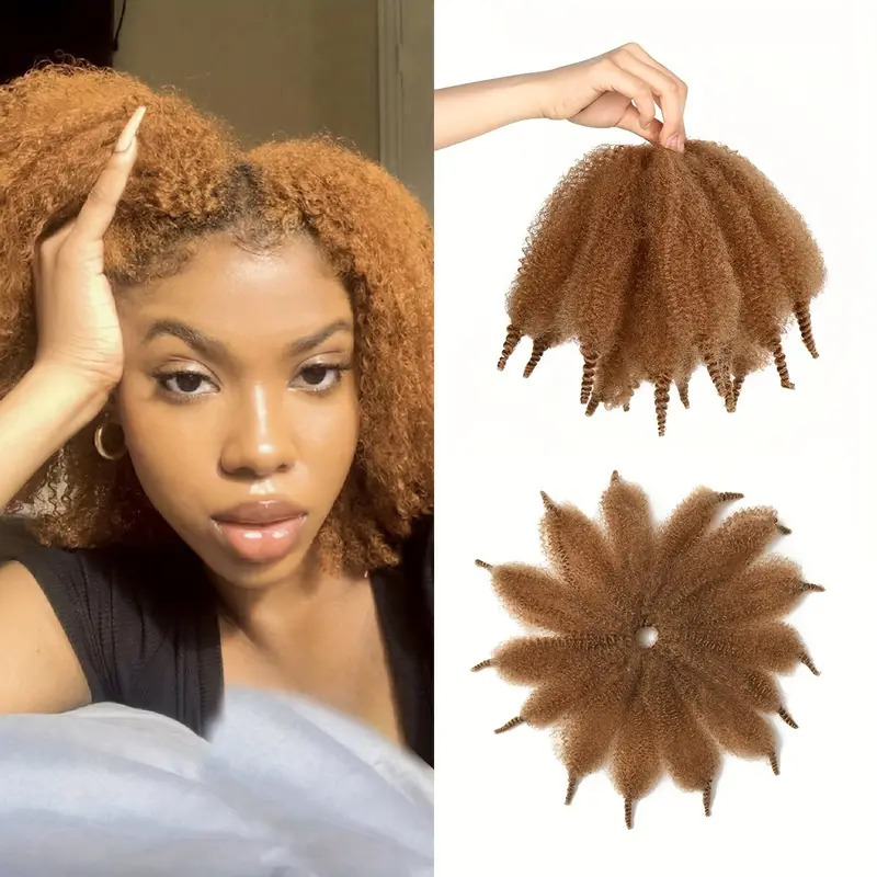 Caterpillar de fibra química de cola punta Afro kinky curly crochet cabello pelucita pelucita pelucita de crochet cabello