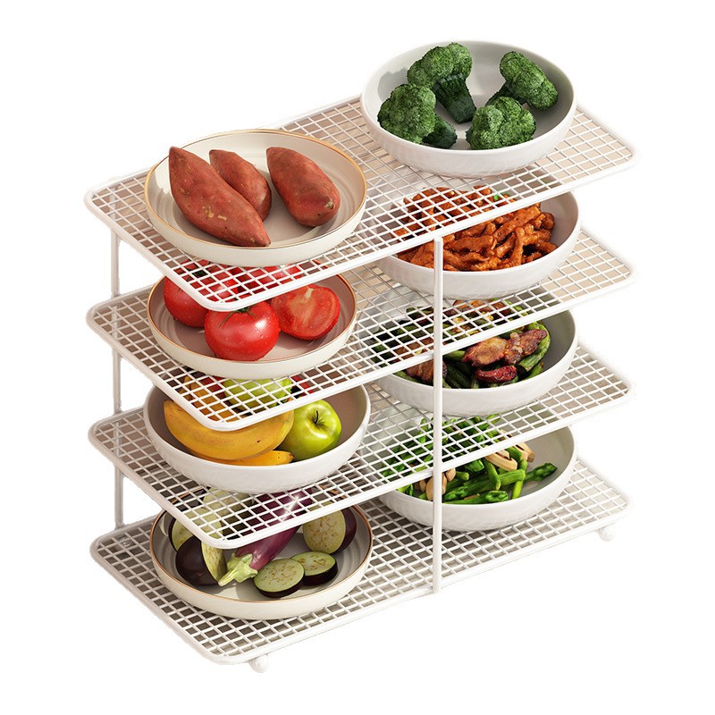 Platos de cocina de mesa multicapa estante de almacenamiento de platos domésticos multifuncional platos de cocina de platos