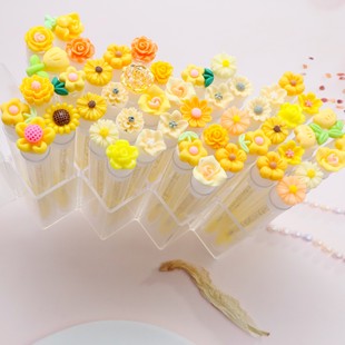 New Flower Tube Mascara Brush Crystal Mascara Brush with Tube Mascara Bottle 7ml Eyebrow Comb Makeup Brush