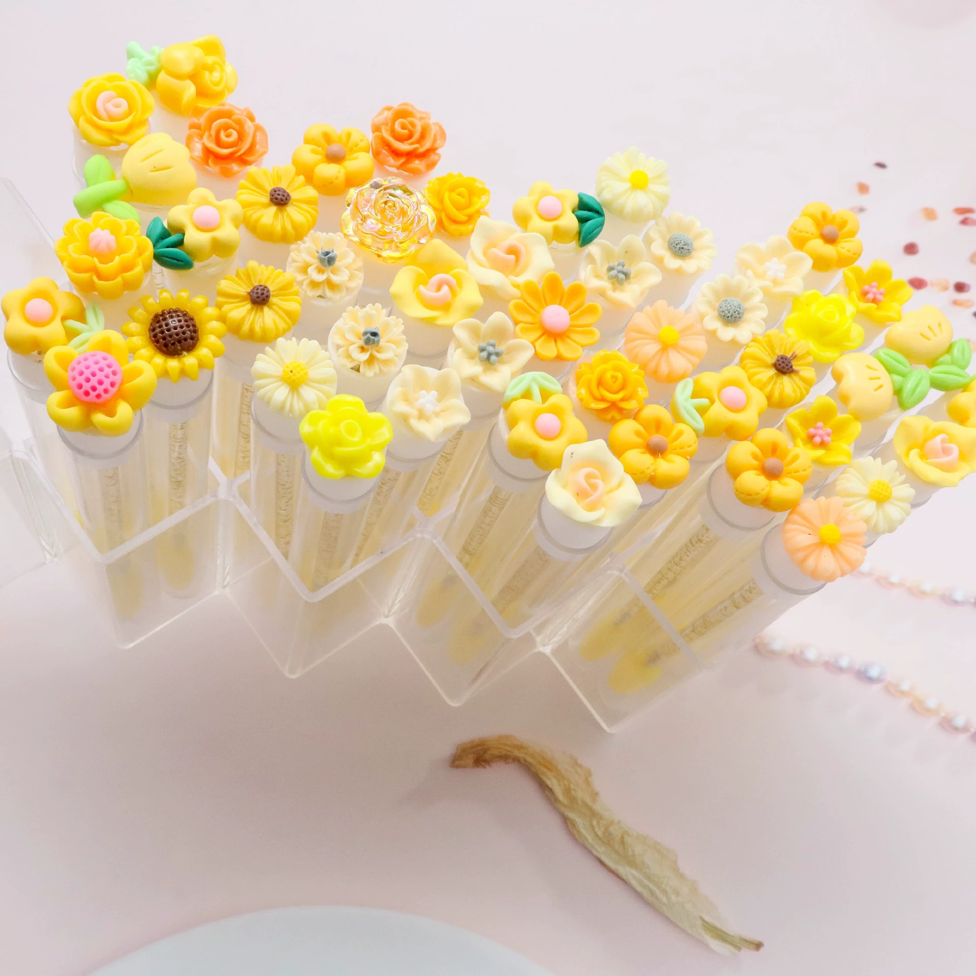 Новая кисть для туши для ресниц с цветочной трубкой, кристаллическая кисть для туши с тюбиком для туши, бутылочка для туши 7 мл, расческа для бровей, кисть для макияжа