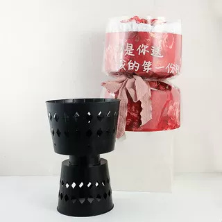 Ramo redondo, pequeño artefacto de arreglo floral fragante, artefacto de envoltura de flores, forro de ramo de flores, fijación de plástico