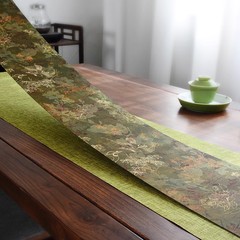 双面茶席新中式禅意防水长条茶桌布桌旗轻奢国风家用茶台布艺批发