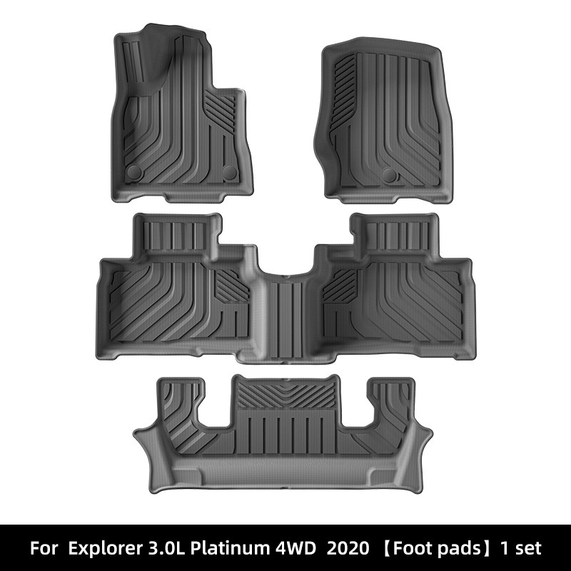 Ford Ford Explorer Floor Mats 2016-2025 Full Coverage TPE Trunk Mat (Modelə uyğun ayaqaltı) - 2020-ford-explorer-single-layer-six-seat-floor-mats-north-america
