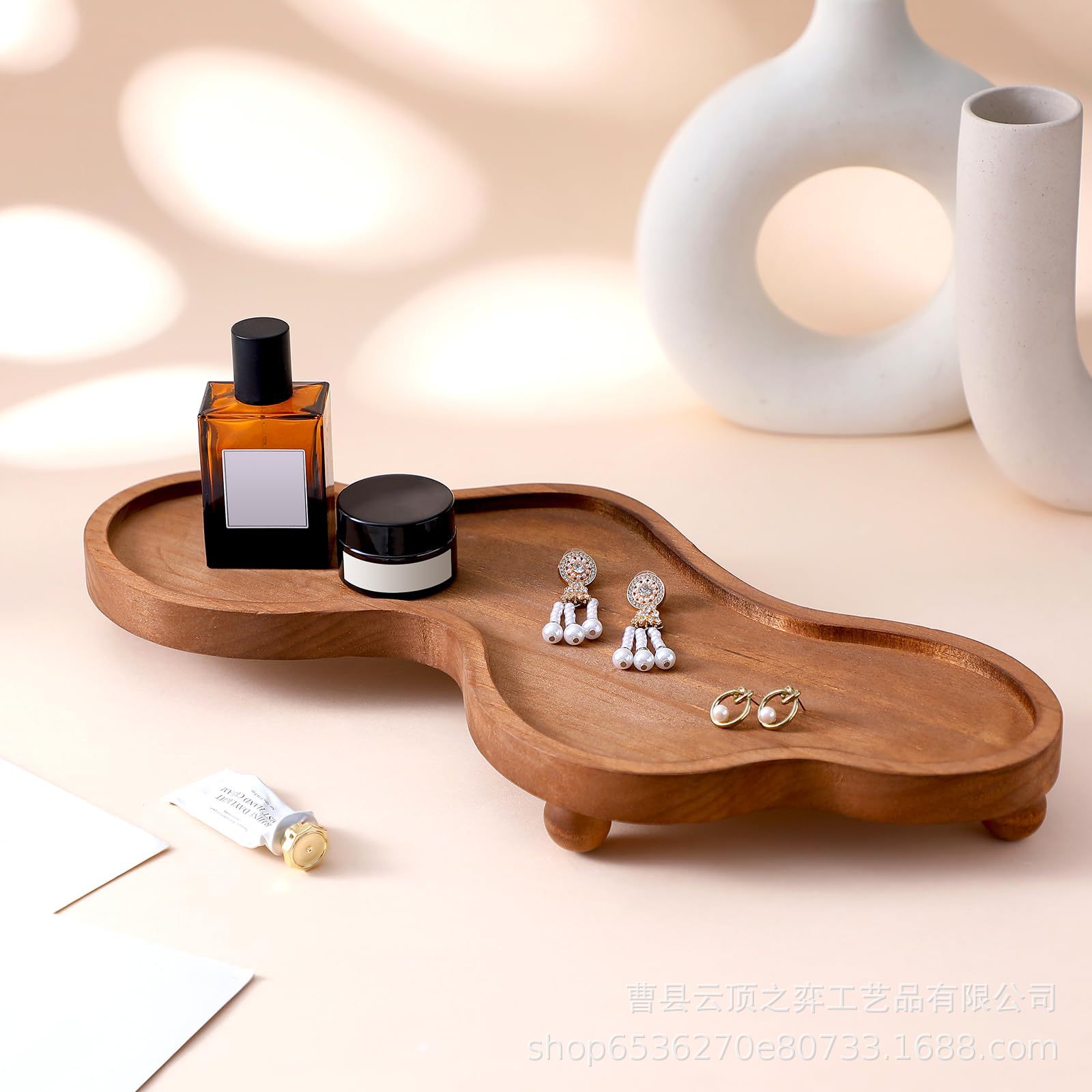 木制装饰托盘不规则ins风装饰托盘桌面香薰蜡烛收纳盘珠宝展示盘
