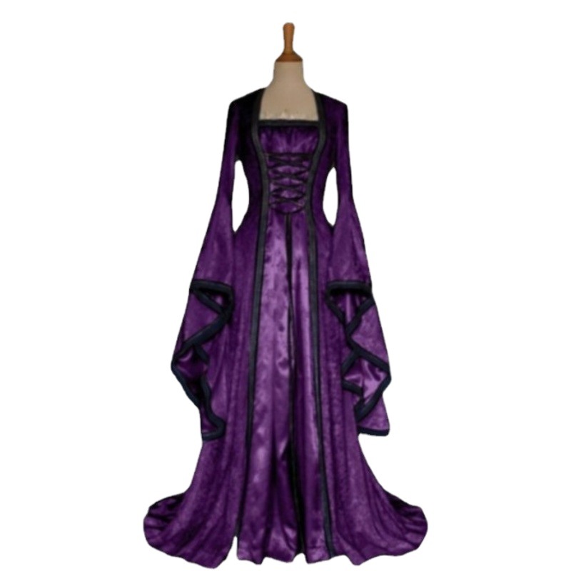 2023 New Halloween Dress Wish Amazon Explosions Medieval Artistic Retro Cosplay Dress