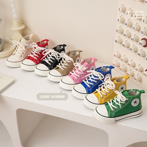 TheCBC【Daily Classics】Children's Canvas Shoes Spring and Autumn New Boys and Girls High Top Side Zipper Sneakers 23103