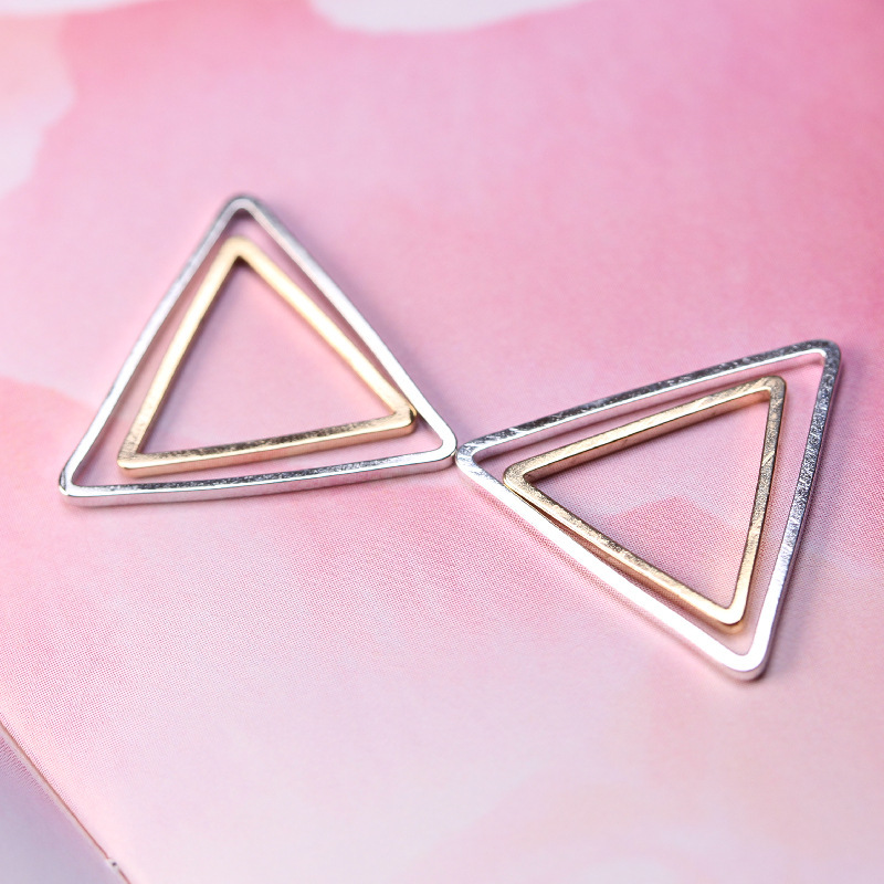 diy饰品配件 三角铜圈无口扁平圈几何闭口圈耳环材料厂家现货批发