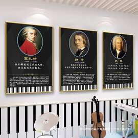 音乐教室墙面布置装饰钢琴家挂画琴行中国艺术家名人画像图片贴画