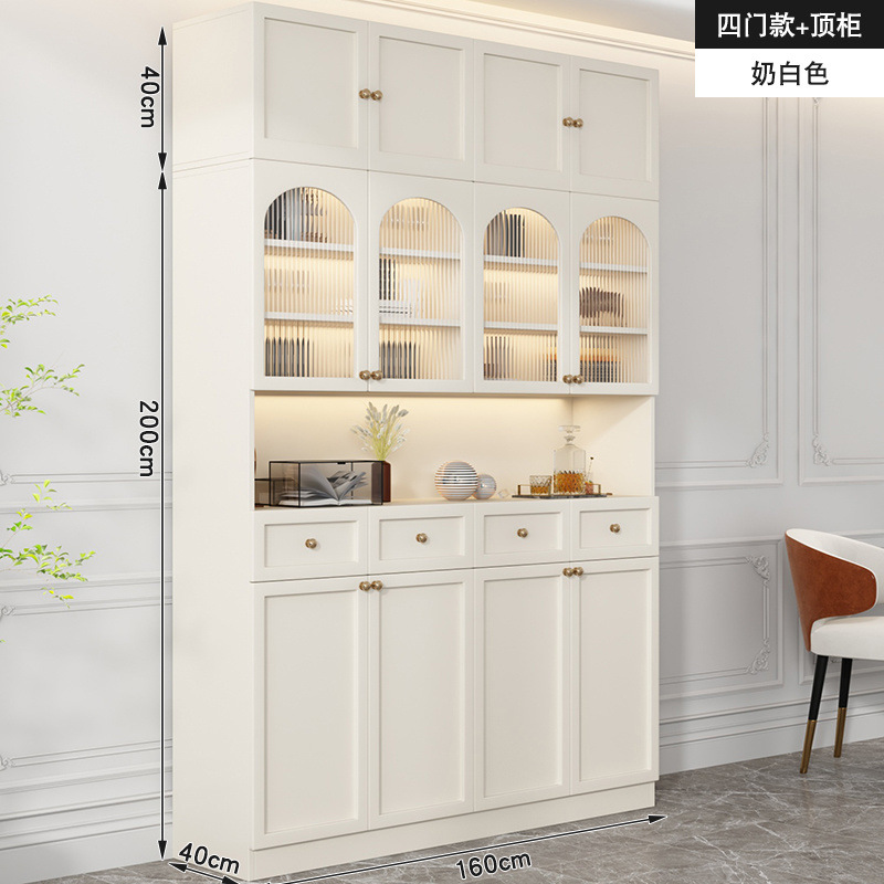 Gabinete de almacenamiento de sala de estar de madera maciza contra la pared, armario de comedor moderno y simple, armario de almacenamiento de cocina, comedor, armario multifuncional