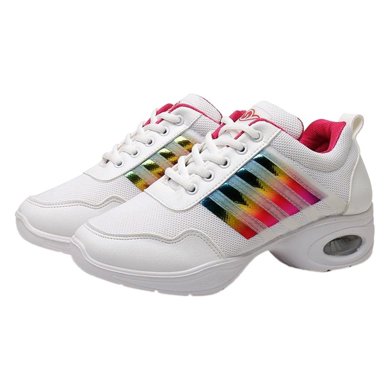 Otoño nuevos zapatos de baile blancos zapatos de baile fantasma Mediados de talón de malla inferior suave zapatos de baile cuadrado deportes zapatos de baile moderno