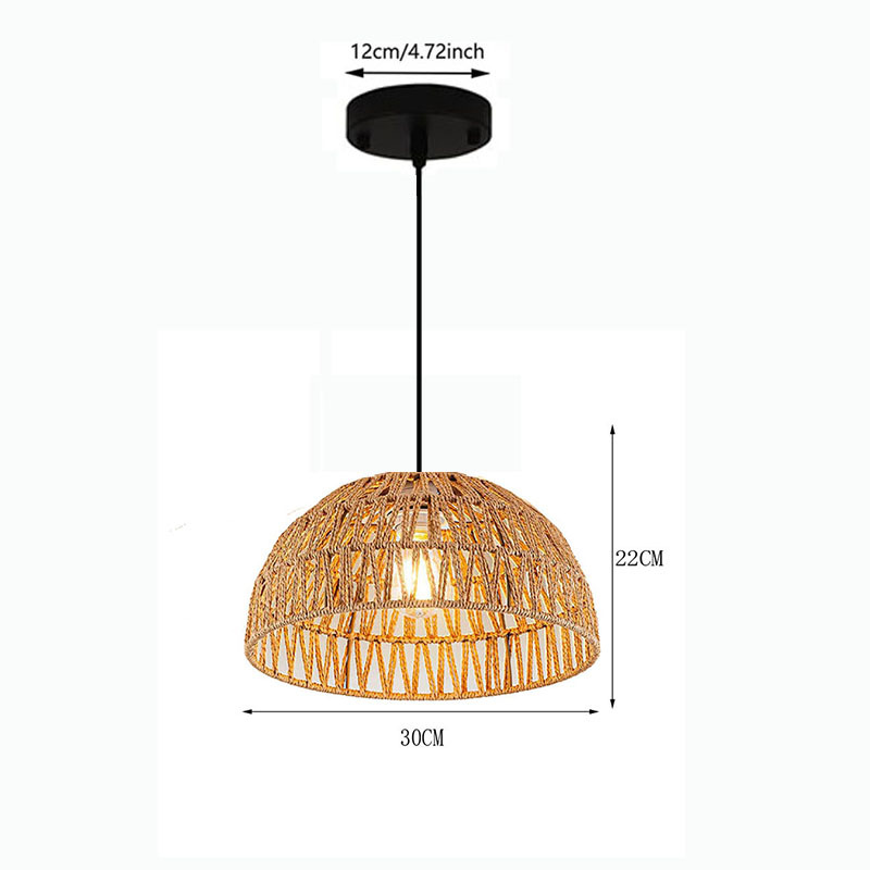 Lámpara de techo tejida a mano con cuerda de cáñamo de imitación estadounidense