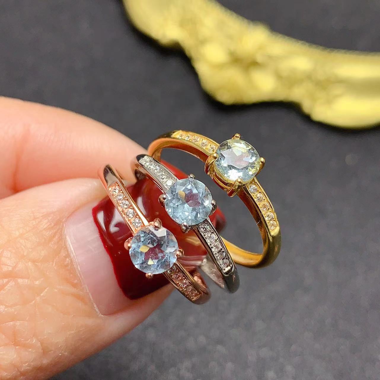 organic sapphire sophisticated ring
