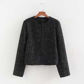 2024秋wish亚马逊eBay珠片饰纹理西装外套西服