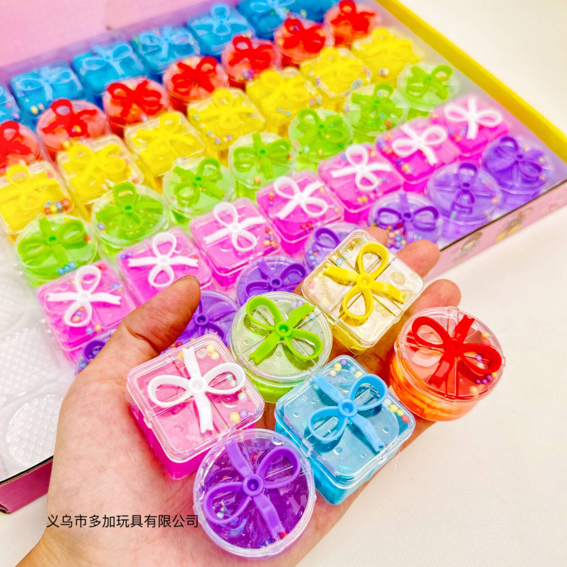 Juego de 48 Unidades de Pegamento Espumoso en Caja de Regalo Pequeña, Slime de Cristal de Alta Transparencia, Juguete para Puestos, Gran Venta