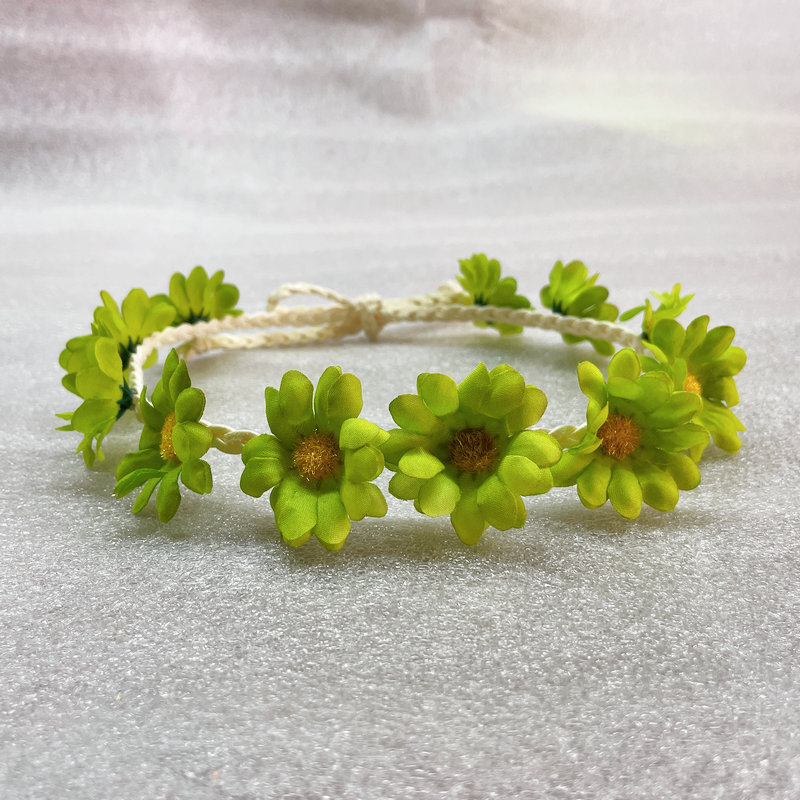 Las nuevas mujeres de la Margarita girasol Garland Seaside Beach flor tocado diadema tejida banda de pelo de la margarita