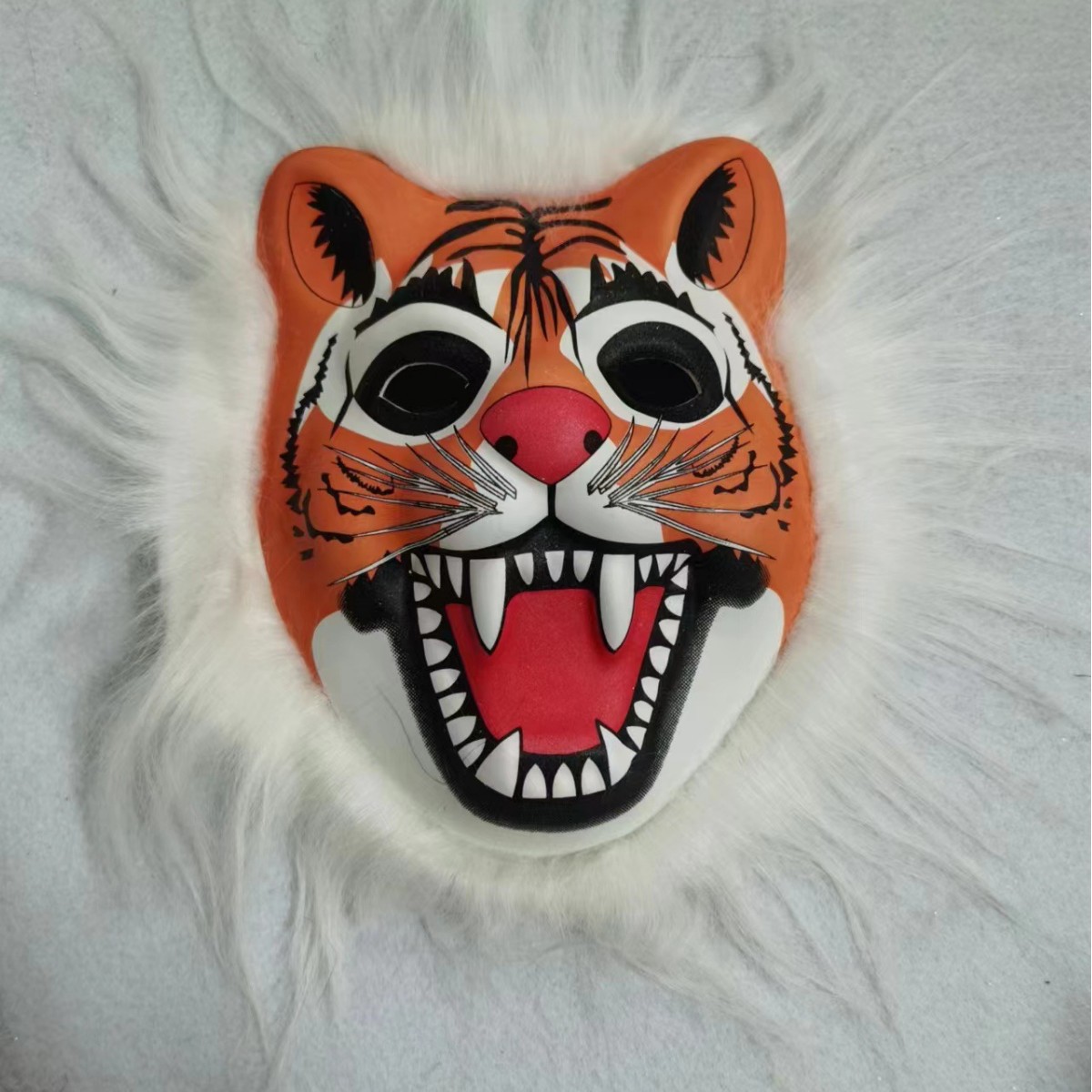 Máscara EVA con borde de piel animal, tigre, león, leopardo, para Halloween y ferias, venta caliente de fábrica