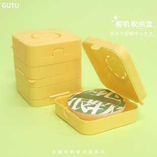 Ancient 100 points marshmallow powder puff storage camera box dustproof portable square plastic box makeup tools