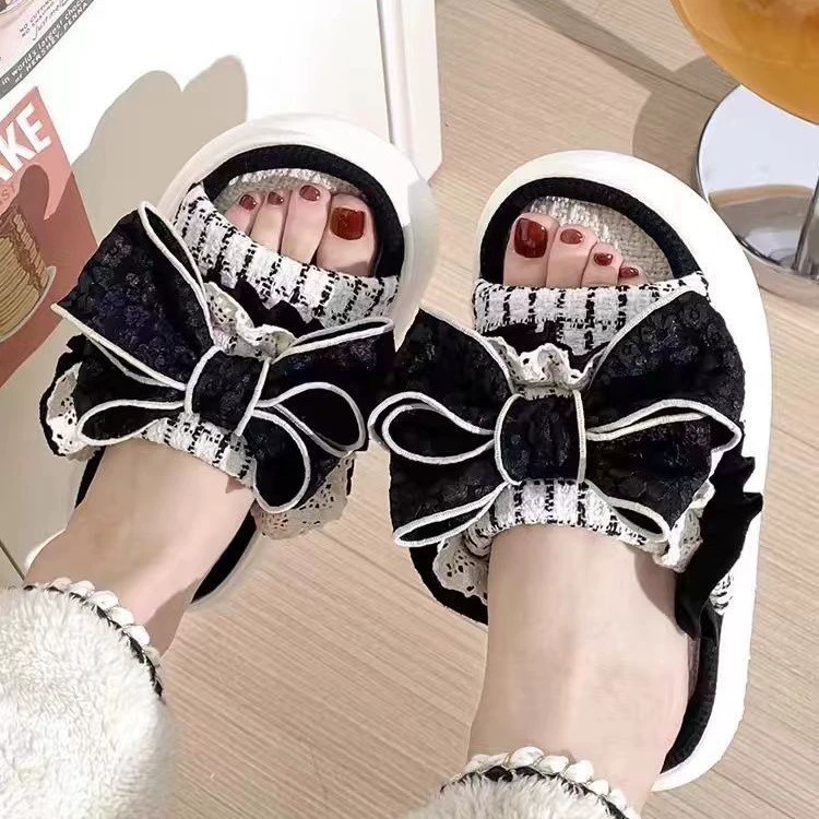 Льняные тапочки женские крытый домашний хлопок конопля весна и осень дамы милые противоскользящие толстые подошвы 2024 новые сезоны