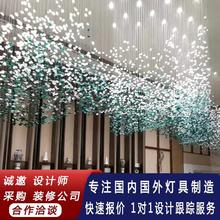 定制酒店大堂 工程水晶灯售楼部沙盘灯大型大厅冰块石头玻璃吊灯