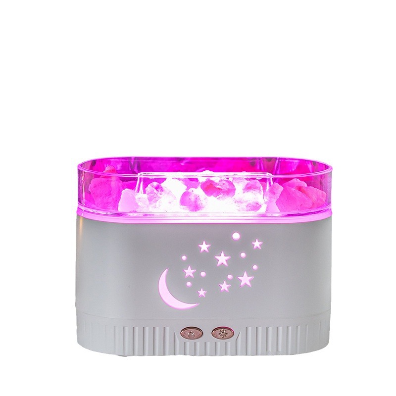 Máquina de aromaterapia de sal de cristal creativa nueva 2025, luz nocturna colorida, humidificador silencioso, máquina de aromaterapia de fragancia automática para el hogar